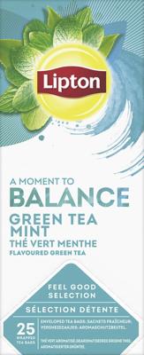 Lipton thee Feel Good Selection, Groene thee munt, pak van 25 zakjes