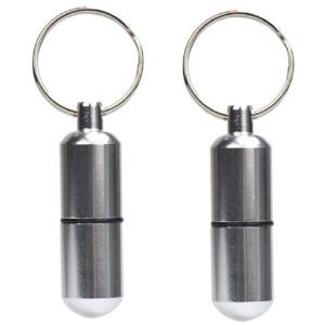 Pillenkoker sleutelhanger - 2x - mini - pillendoosje voor onderweg - 2,5 x 8,5 cm