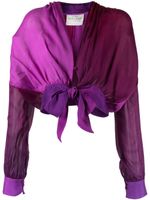 Forte Forte chemise en soie à design colour block - Violet - thumbnail