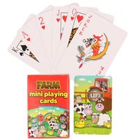 Mini boerderij dieren thema speelkaarten 6 x 4 cm in doosje   -