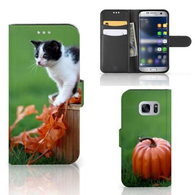 Samsung Galaxy S7 | Telefoonhoesje | Met pasjeshouder | Kitten
