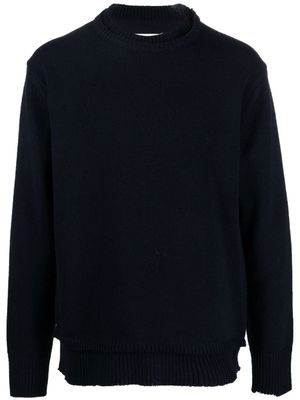 Maison Margiela pull en maille à coudières - Bleu