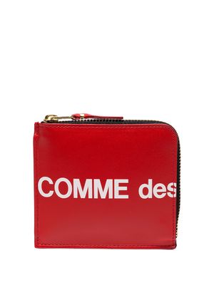 Comme Des Garçons Wallet portefeuille en cuir à logo imprimé - Rouge
