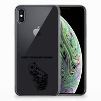 Apple iPhone Xs Max Silicone-hoesje Gun Don't Touch My Phone