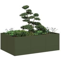 VidaXL Plantenbak 120x80x40 cm staal olijfgroen