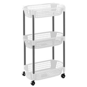 1x Witte opberg trolleys/roltafels met 3 manden 71 cm