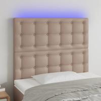 Hoofdbord LED 80x5x118/128 cm kunstleer cappuccinokleurig