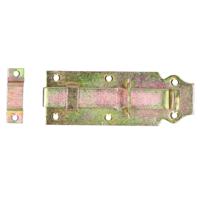 Deltafix schuifslot/hangslotschuif - 1x - 12 x 4.5cm - geel verzinkt staal - deur - schutting - hek - thumbnail