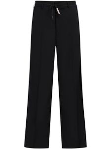 Marni pantalon à bandes en satin - Noir