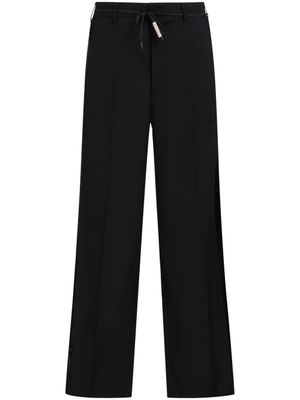 Marni pantalon à bandes en satin - Noir
