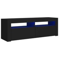 The Living Store Tv-meubel met LED-verlichting 120x35x40 cm zwart - Kast