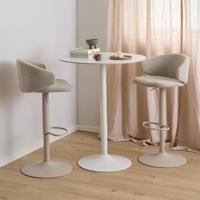 Bendt Ronde Bartafel 'Tempest' Keramiek met marmerprint, 80cm, kleur Wit