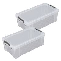 Allstore Opbergbox - 2x stuks - 5,8 liter - Transparant - 35 x 19 x 12 cm