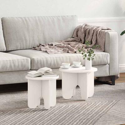 Koffietafel Set 2 pcs Wit 39.5 x 39.5 x 30 cm