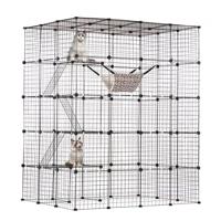 VEVOR 4-laags kattenkooi kattenbehuizing metalen draadkooi 1371x1041x1754mm