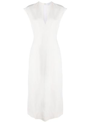 Fabiana Filippi robe mi-longue sans manches à col v - Blanc