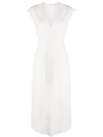 Fabiana Filippi robe mi-longue sans manches à col v - Blanc Fabiana Filippi robe mi-longue sans manches à col v - Blanc