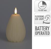 Home & Styling Kaars peer led geribbeld 10cm