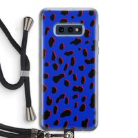 Blue Leopard: Samsung Galaxy S10e Transparant Hoesje met koord