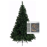 Kerstboom 210 cm incl. kerstverlichting lichtsnoer warm wit - thumbnail