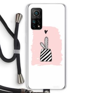 Zwart-wit cactus: Xiaomi Mi 10T 5G Transparant Hoesje met koord