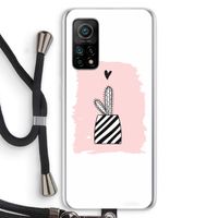 Zwart-wit cactus: Xiaomi Mi 10T 5G Transparant Hoesje met koord