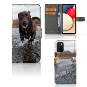 Samsung Galaxy A03s Telefoonhoesje met Pasjes Honden Labrador