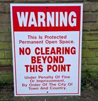 Warning No Clearing Beyond This Point Metalen Straatbord - Origineel