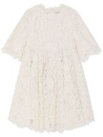 Dolce & Gabbana Kids robe mi-longue en dentelle Cordonetto - Blanc