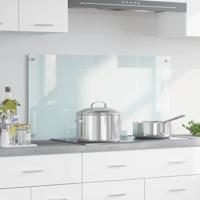 VidaXL Keuken achterwand wit 100 x 50 cm gehard glas