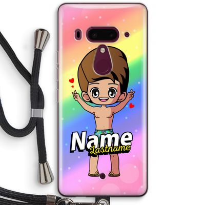 Chibi Maker man: HTC U12+ Transparant Hoesje met koord