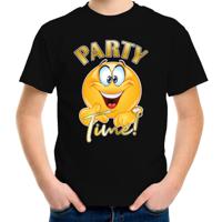 Verkleed T-shirt voor jongens - Party Time - zwart - carnaval - feestkleding voor kinderen