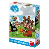DinoToys Dino puzzel - baby: vloerpuzzel molletje is jarig - 24 maxi stukjes