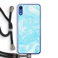 Waterverf blauw: Honor Play 8A Transparant Hoesje met koord