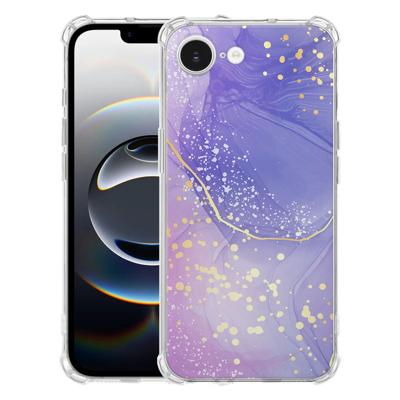 Apple iPhone 16e Hoesje - Watercolor Paars TPU Antishock