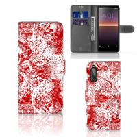 Telefoonhoesje met Naam Sony Xperia 10 II Angel Skull Rood