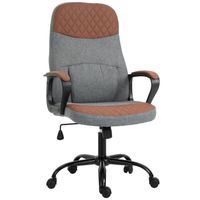 Bureaustoel met kunstleer - Bureaustoelen voor volwassenen - Massagestoel - Stoelen - Gamestoel - Grijs/bruin - thumbnail