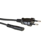 ACT netsnoer euro male - c7 female zwart 1 m - thumbnail