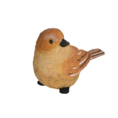 Decoratie Tuinbeeld vogeltje - lijster - polystone - 12 cm