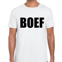 BOEF tekst t-shirt wit voor heren