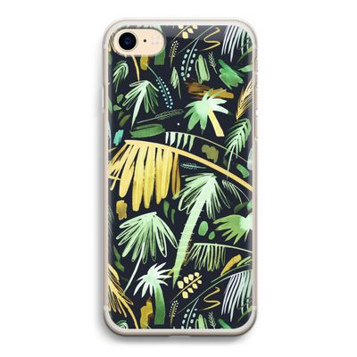 Tropical Palms Dark: iPhone 7 Transparant Hoesje
