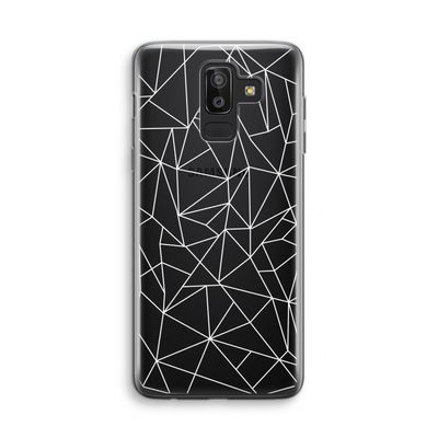 Geometrische lijnen wit: Samsung Galaxy J8 (2018) Transparant Hoesje