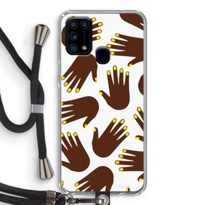 Hands dark: Samsung Galaxy M31 Transparant Hoesje met koord