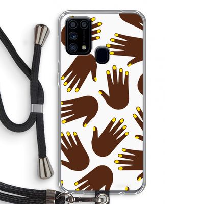Hands dark: Samsung Galaxy M31 Transparant Hoesje met koord