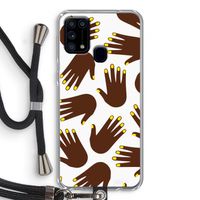 Hands dark: Samsung Galaxy M31 Transparant Hoesje met koord