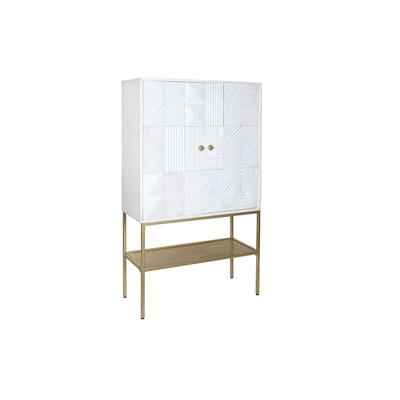 Dressoir DKD Home Decor Gouden Metaal Wit Mangohout (91 x 44 x 152 cm)