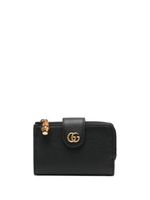 Gucci logo-plaque grained-leather wallet - Noir