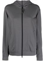 Brunello Cucinelli hoodie en coton à fermeture zippée - Gris