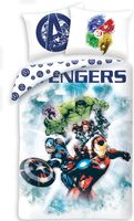 Marvel Avengers Dekbedovertrek Team wit/lichtblauw 140 x 200 cm - thumbnail