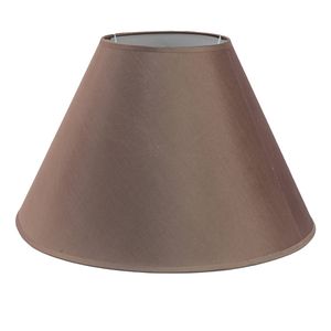 HAES DECO - Lampenkap - Modern Chic - bruin rond - formaat Ø 46x28 cm, voor Fitting E27 - Tafellamp, Hanglamp